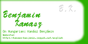 benjamin kanasz business card